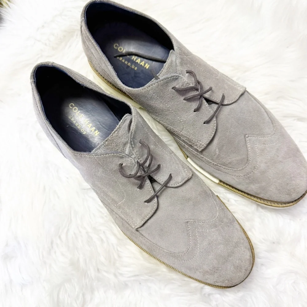 Cole Haan OriginalGrand Suede Wingtip Oxfords Grey 12M
